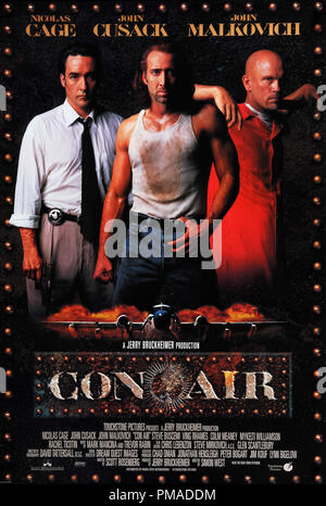 Con Air-US-Poster 1997 Touchstone Pictures Nicolas Cage, John Cusack, John Malkovich Datei Referenz # 32509 097 THA Stockfoto