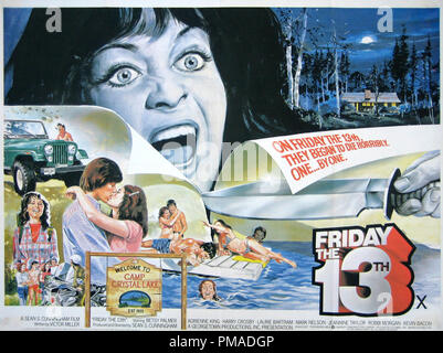 'Freitag der 13."-UK Poster 1980 Warner Bros Datei Referenz # 32509 165 THA Stockfoto