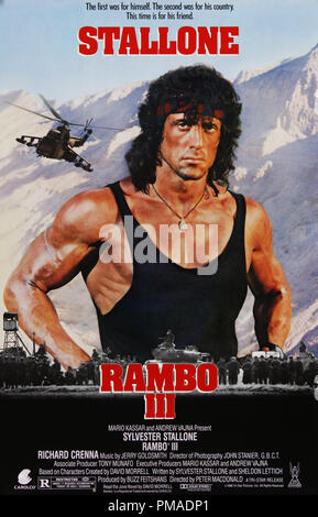 "Rambo III"-US-Poster 1988 Tri Star Filme Sylvester Stallone Datei Referenz # 32509 303 THA Stockfoto