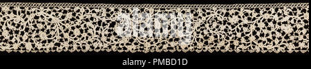 Grenze. Datum/Zeitraum: 1670-90. Grenze. Medium: Bettwäsche. Technik: Nadelspitzen. Autor: Unbekannt. Stockfoto