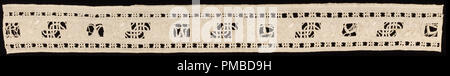 Band. Datum/Zeitraum: Mitte des 16. Jahrhunderts. Band. Medium: Bettwäsche. Technik: Raster von zurückgezogen Element arbeiten mit reticella style Nadel Spitzen und Stickereien. Autor: Unbekannt. Stockfoto