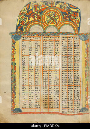 Canon Tabelle Seite. Datum/Zeit: Ca. 1504 - 1505. Folio. Tempera auf Pergament. Höhe: 345 mm (13.58 in); Breite: 265 mm (10.43 in). Autor: Unbekannt. Stockfoto