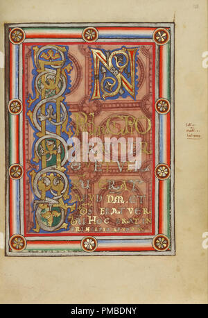 Dekoriert Incipit Seite. Datum/Zeit: Ca. 1120-1140. Folio. Tempera Farben, Gold und Silber auf Pergament. Höhe: 229 mm (9.01 in); Breite: 165 mm (6,49 in). Autor: Unbekannt. Stockfoto