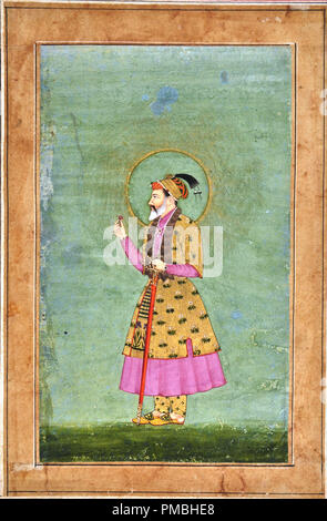 Mughal Kaiser Shahjahan. Datum/Zeitraum: 1660 - 1670. Malerei. Höhe: 250 mm (9,84 in); Breite: 160 mm (6.29 in). Autor: Unbekannt. Stockfoto