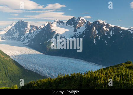 Spencer Gletscher Sitzbank, Chugach National Forest, Alaska. Stockfoto