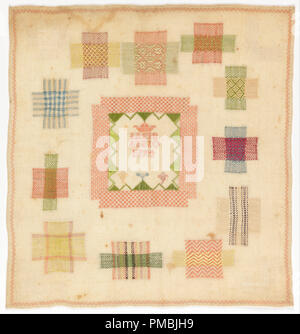 Sampler. Datum/Zeitraum: 1794. Sampler. Medium: Leinen und Seide sticken auf Leinen Stiftung. Technik: Stopf und satin Stiche in Leinwandbindung. Autor: Unbekannt. Stockfoto