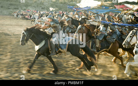 'Exodus: Götter und Könige" (2014) Christian Bale (auf dem Pferd im Vordergrund) wie Mose führt die Ägypter in die Schlacht. Stockfoto