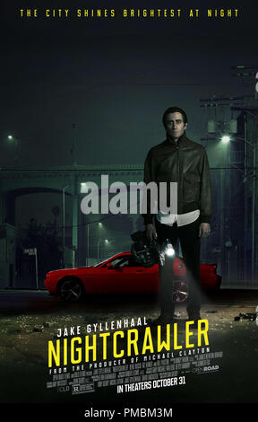 Jake Gyllenhaal als Lou Blüte in NIGHTCRAWLER - Poster Stockfoto