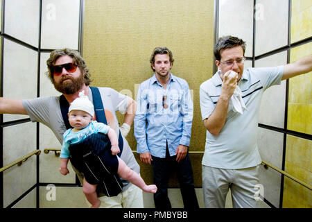 Zach Galifianakis, Bradley Cooper, Ed Helms, "Der Kater" (2009) Warner Bros. Stockfoto