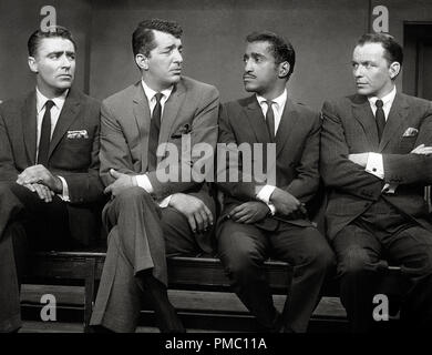 Peter Lawford, Dean Martin, Sammy Davis Jr., Frank Sinatra, "Ocean's Eleven" (1960) Warner Bros.-Datei Referenz # 33595 044 THA Stockfoto