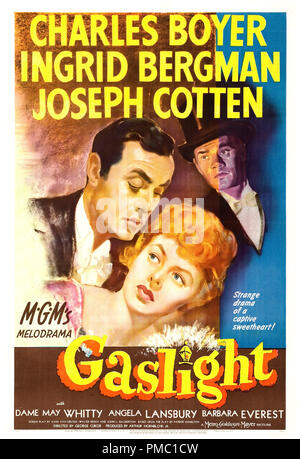 Charles Boyer, Ingrid Bergman, Gaslight (MGM, 1944). Poster Datei Referenz # 33595 370 THA Stockfoto