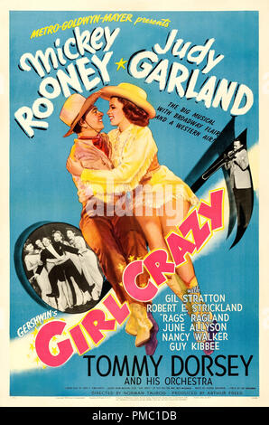 Mickey Rooney, Judy Garland, Mädchen Verrückt (MGM, 1943). Poster Datei Referenz # 33595 384 THA Stockfoto