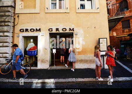 Grom Eis in Rom, Italien. Stockfoto