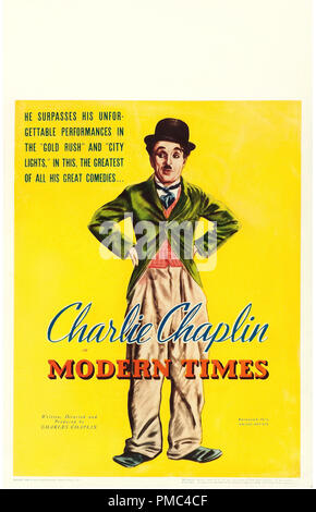 Charles Chaplin, Moderne Zeiten (United Artists, 1936). Poster Datei Referenz # 33595 651 THA Stockfoto