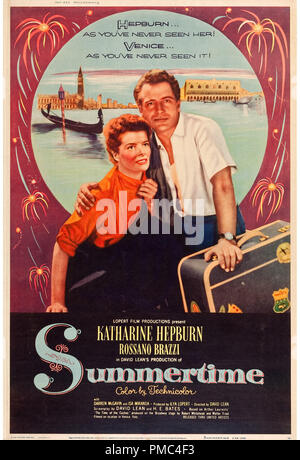 Katharine Hepburn, Rossano Brazzi, Sommerzeit (United Artists, 1955). Poster Datei Referenz # 33595 723 THA Stockfoto