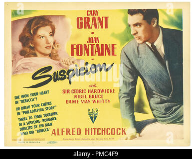 Cary Grant, Joan Fontaine, Verdacht (RKO, 1941). Poster Datei Referenz # 33595 728 THA Stockfoto