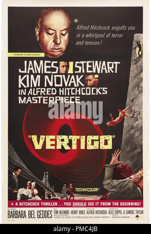 James Stewart, Kim Novak, Vertigo, 1958 (Paramount, Re-release 1961). Poster Datei Referenz # 33595 811 THA Stockfoto