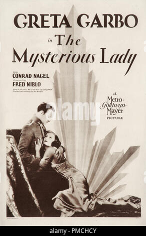 Conrad Nagel, Greta Garbo, geheimnisvolle Dame (MGM, 1928). Poster Datei Referenz # 33636 403 THA Stockfoto
