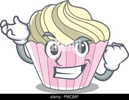 Erfolgreiche Hausgemachte Meringue Kuchen auf Charakter Cartoon Stock Vektor