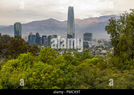 Blick von San Cristobal Hil, Santiago, Chile Stockfoto