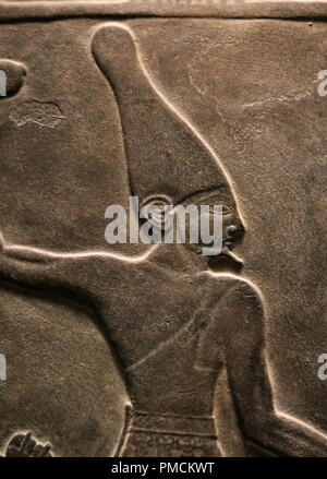 Das alte Ägypten. Narmer Palette (recto). Siltstone. 3200 BC. 1. Dynastie. Frühdynastischen Zeit. Replik. Ägyptisches Museum. Kairo. Stockfoto