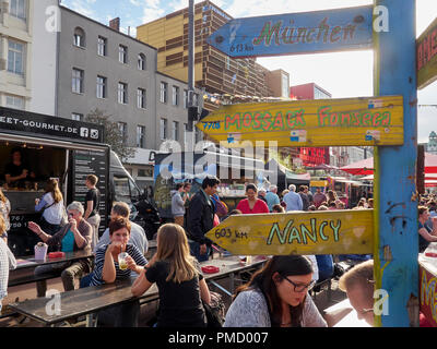 Hamburg, Spielbudenplatz Stockfoto