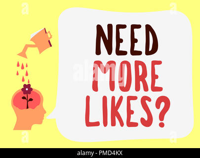 Handschrift text brauchen mehr Mag. Konzept Sinn fragt, ob er eine zusätzliche Reaktion auf seinem Posten. Stockfoto