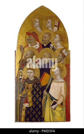 Heiligen und Engel. Datum/Zeitraum: 1360/1380. Malerei. Tempera und Blattgold auf Holz. Breite: 50,9 cm. Höhe: 107,6 cm (ohne Rahmen). Autor: Allegretto Nuzi. Stockfoto