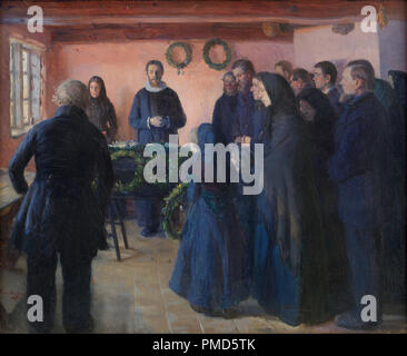 Ein Begräbnis. Datum/Zeitraum: 1891. Malerei. Öl auf Leinwand. Höhe: 1.035 mm (40,74 in); Breite: 1.245 mm (49.01 in). Autor: Anna Ancher. ANCHER, Anna. Stockfoto