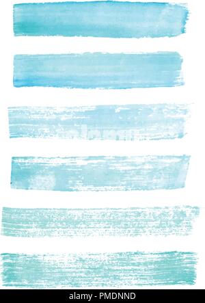 Vektor handbemalt Blau grunge Pinselstriche. Texturen für Ihr Design. Stock Vektor