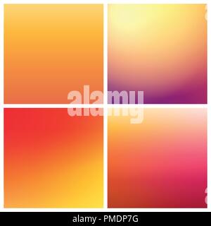 Der Vektor Gradient Hintergründe in warmen Farben. Moderne schöne bunte Tapeten. Stock Vektor