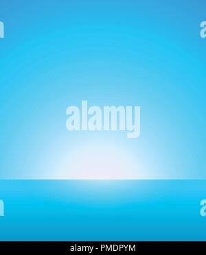 Abstract Vector Hintergrund des nautischen Marine Landschaft mit blauer Himmel, Horizont und Meer Stock Vektor