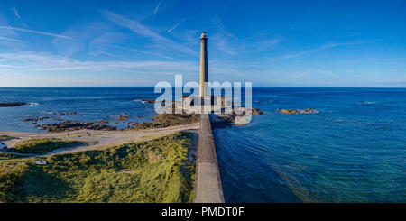 Néville (Frankreich): Luftaufnahme der Leuchtturm an der normannischen Küste Òcote de NacreÓ (nicht für Postkarte Produktion verfügbar) Stockfoto