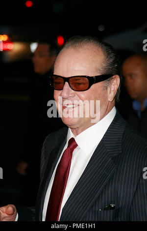 The Bucket List Premiere Jack Nicholson 12-16-2007/Cinerama Dome/Hollywood, CA/Warner Brothers/Foto von Joseph Martinez Datei Referenz # 23298 0041 PLX nur für redaktionelle Verwendung - Alle Rechte vorbehalten Stockfoto