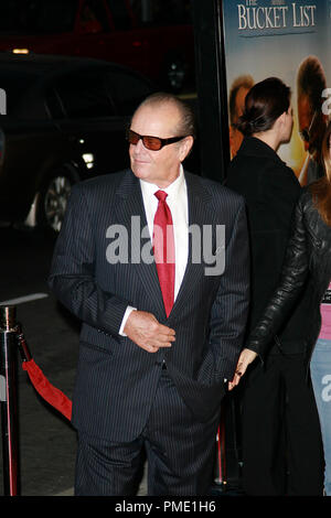 The Bucket List Premiere Jack Nicholson 12-16-2007/Cinerama Dome/Hollywood, CA/Warner Brothers/Foto von Joseph Martinez Datei Referenz # 23298 0046 PLX nur für redaktionelle Verwendung - Alle Rechte vorbehalten Stockfoto