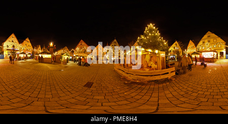 360 Grad Panorama Ansicht von Weihnachtsmarkt in Roth