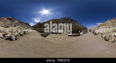 360 Grad Panorama Ansicht von Kamele außerhalb St Katherine's Kloster, Sinai