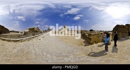 360 Grad Panorama Ansicht von Große Pyramide von Gizeh 05, Der große Sphynx