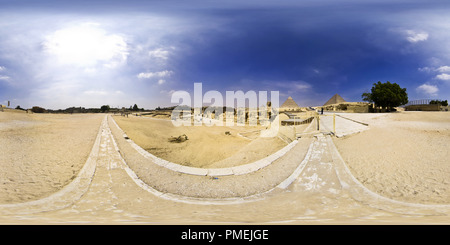 360 Grad Panorama Ansicht von Große Pyramide von Gizeh 07, Sphynx Tempel