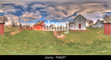 360 Grad Panorama Ansicht von Villisca Ax Mord Haus Yard N