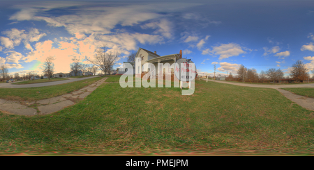 360 Grad Panorama Ansicht von Villisca Ax Mord Haus-Yard-SE