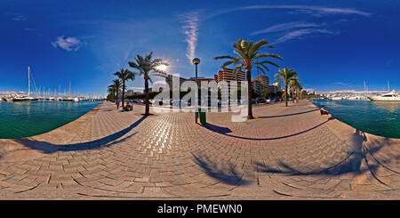 360 Grad Panorama Ansicht von Passeo Maritimo in Palma de Mallorca