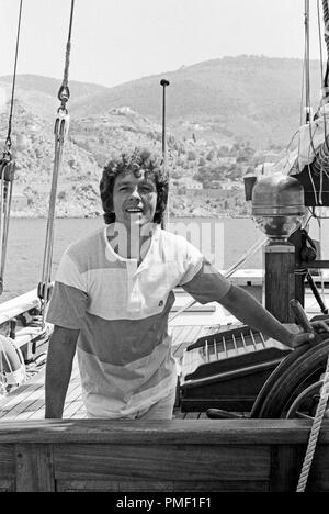 Sonne, Wind und weiße Segel, Fernsehshow mit Michael Schanze in Spanien 1979. Stockfoto