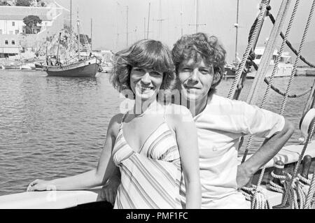 Sonne, Wind und weiße Segel, Fernsehshow mit Michael Schanze und Gaststars Mary Roos in Spanien 1979. Stockfoto