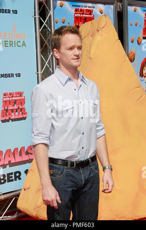 Neil Patrick Harris bei der Premiere von Columbia Pictures und Sony Pictures Animation' Wolkig mit Aussicht auf Fleischbällchen". Ankunft bei Mann Dorf Theater in Westwood, CA, 12. September 2009, statt. Foto: PictureLux Datei Referenz Nr.30072 39 PLX nur für redaktionelle Verwendung - Alle Rechte vorbehalten Stockfoto