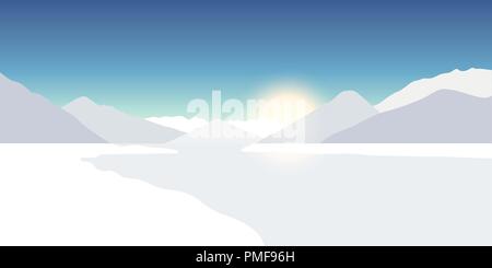 Winter in der Natur verschneite Berglandschaft Vektor-illustration EPS 10. Stock Vektor