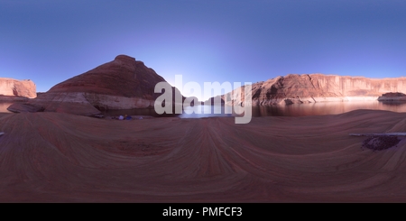 360 Grad Panorama Ansicht von In der Nähe von drei Dach Ruine, Escalante Arm, Lake Powell, Utah, USA