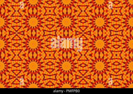 Nahtlose Muster, sich wiederholende Zusammenfassung Kaleidoskop Form symmetrischer Hintergrund für Grafik Design Stockfoto