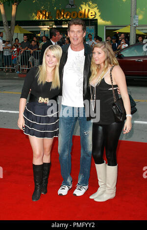 'Schritt Brüder 'Premiere Taylor-Ann Hasselhoff, David Hasselhoff, Hayley Hasselhoff 15-40-2008/Mann Dorf Theater/Westwood, CA/Columbia Pictures/Foto von Joseph Martinez Datei Referenz # 23568 0057 JM für die redaktionelle Nutzung nur - Stockfoto