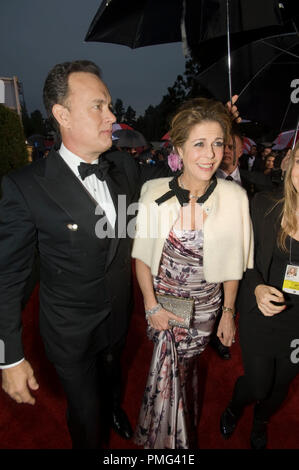 Schauspieler Tom Hanks und Rita Wilson nehmen an der 67. jährlichen Golden Globes Awards im Beverly Hilton in Beverly Hills, CA Sonntag, 17. Januar 2010. Stockfoto